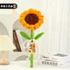 Ramo de girasoles en palito retorcido más vendido, regalo de temporada de graduación, flor artificial de ánimo para examen de ingreso a la preparatoria al por mayor
