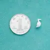 Novo Pingente de Lingote Prata Pura S999 Galvanizado Padrão Liso Prateado Pingente Envolto Acessórios para Pulseira de Cristal com Contas DIY