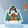 Impresión Plana Transfronteriza 2D Plano Rotación de 360 Grados Escena de Nieve Casa de Pingüinos Decoración de Escritorio Interior y Exterior Festival