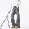 Jeans para Hombre con Estampado Integral de Pentagrama Estilo High Street Americano Pantalones Hip Hop Pierna Recta Ligeramente Acampanados Adelgazantes Guadaña Pantalones Casuales