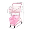 Carrinho de Compras Dupla Camada para Supermercado, Carrinho para Shoppings, Lojas de Conveniência, Ktv, Barracas de Rua, Carrinho de Compras Popular Online de Pegar Bonecos Atacado