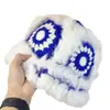 Chapéu Despertar do Leão de Pelo de Coelho da Maré Nacional Feminino Outono e Inverno Estilo Chinês Quente Protetor de Orelha Chapéu de Pescador Tricotado à Mão Chapéu de Cabeça de Tigre Peludo