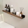Estante de Almacenamiento para Baño de Nogal Baño Inodoro Escritorio de Lavado Inodoro Pared Estante de Almacenamiento sin Agujeros