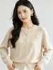 Cárdigan de punto de dos piezas Andy de terciopelo estilo coreano con cuello redondo para mujer, nuevo abrigo grueso de suéter para otoño e invierno, top elegante de caballito