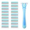 Artefacto importado para depilación de axilas y piernas, rastrillo de afeitar manual para mujer, rastrillo de afeitar, 6 capas de cuchilla