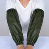 Mangas de Cuero Impermeables y a Prueba de Aceite para Hombres y Mujeres, Mangas de Trabajo y para Tareas Domésticas (lavar platos) para Adultos, Mangas con Volantes de Cuatro Líneas Resistentes al Desgaste