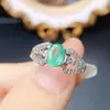 Anillo de Esmeralda Natural Popular al por Mayor de Fábrica Plata S925 Incrustado con Piedra Principal 5*7 Joyería de Lujo Venta Directa de Fábrica