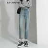 Jeans de Pierna Recta Cortos para Mujer Verano 2025 Moda Nueva Cintura Alta Adelgazantes Cortos Hombres Pantalones Tubo Estilo Francés