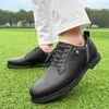 Zapatos de Golf de Cuero Talla Grande Transfronterizos para Hombre con Tacos Fijos, Otros Zapatos Casuales de Algodón Microfibra de Equilibrio