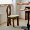 Mesa e Cadeiras de Jantar, Cadeiras de Jantar em Madeira Maciça, Banquinhos Domésticos, Cadeiras com Encosto, Chaveiro Estilo Nórdico Mid-Century Cadeira Sereia, Encosto Alto