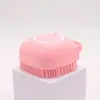 Cepillo de Baño de Silicona Dispensador de Jabón, Cepillo Frotador Corporal Suave con Cerdas para Masaje y Bucle para Colgar, Exfoliante Suave de Grado Alimenticio para Baño de Bebé, Aseo de Mascotas y Uso Diario en el Baño