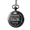 Comercio exterior transfronterizo venta caliente al contado PARA MI HIJO grabado vintage conmemorativo de cuarzo regalo reloj de bolsillo redondo al por mayor