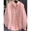 Camisa de algodón puro de color liso para mujer, prenda exterior de primavera y otoño, holgada, informal, adelgazante, combinable con todo, con protección solar, chaqueta.