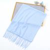 Exclusivo transfronterizo para moda de color sólido nuevo toalla larga plana delgada bufanda chal casual suave transpirable con borlas