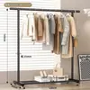 Cabideiro de Chão Extra-Espesso para Uso Doméstico, Quarto, Móvel, Estilo Creme, Cabide Simples para Dormitório, Tipo de Chão para Varanda