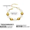 Collar de acero inoxidable con cuentas ovaladas multicolor transfronterizo europeo y americano, pulsera de cadena para clavícula de mujer de nicho de lujo ligero