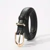 Cinturón de Cuero Pequeño para Mujer con Detalles Decorativos, Adecuado para Vestidos, Sencillo y Versátil, Se Puede Combinar con Jeans, Hecho de Cuero Negro de Máxima Calidad, En Stock
