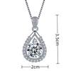Venta Caliente en Vivo Brillante Colgante de Diamante Moissanita de 5 quilates Colgante de Gota Dulce Elegante Collar para Clavícula