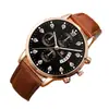 Set de 5 piezas/set de relojes nuevos para hombre: reloj de cuarzo falso de tres ojos genial + pulsera tejida de cuentas versátil