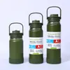Garrafa Espacial Portátil de Silicone com Fundo Amazon Grande Capacidade Dupla para Bebida Esportes ao Ar Livre Garrafa de Água Copo Térmico de Aço Inoxidável 304