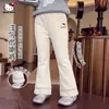 Pantalones Casuales de Otoño para Niñas 2026 Nuevo Estilo Pantalones de Pierna Ancha con Adorno de Encaje para Niños Mayores