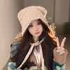 Gorro de otoño e invierno para mujer, gorro de felpa pequeño que combina con todo, gorro cálido con orejeras, gorro de lana a prueba de frío con gran circunferencia de la cabeza para mujer