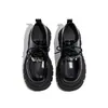 Sapatos Femininos de Couro 2026 Novo Estilo Estilo Britânico Versátil Cadarço Retrô Sola Grossa Mocassins Mary Janes Plataforma Sapatos de Salto Único