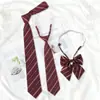 Gravata Uniforme de Solteiro com Listras Vermelhas Homem Preguiçoso-livre Estilo Preppy Feminino jk Estilo Japonês Escola para Meninos Gravata de Formatura Amarrada à Mão