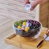Tigela de vidro borossilicato de camada dupla em estoque para frutas, iogurte, assar, salada, tigela de vidro transparente de camada dupla de cristal para uso doméstico
