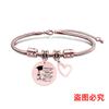 Pulsera europea y americana transfronteriza de acero inoxidable hueso de serpiente pulsera etiqueta temporada de graduación corazón oblicuo regalo de vacaciones grabado pulsera de acero de titanio