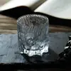 Copo de Whisky Estilo Japonês Doméstico Nicho Design de Rocha Copo de Cerveja Vidro Esculpido Fosco Taça de Vinho Vintage