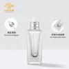 Botella cuentagotas de vidrio transparente de 30 ml, botella vacía dispensadora de sérum de aceite esencial de fondo grueso, material de empaque cosmético