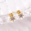 Pendientes Mini de Dulces Sencillos y Lindos para Mujer, Diseño Dulce con Incrustaciones de Circonita, Pendientes Pequeños de Presión Versátiles y Delicados