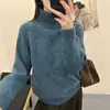 Suéter Grueso de Cuello Alto Holgado Estilo Perezoso para Mujer de Invierno 2025 Nuevo Camiseta Básica Popular de Gama Alta para Otoño e Invierno