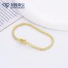Pulseira Tennis 925 Prata Incrustada Moissanite para Mulheres 2mm Fina Luxo Acessível Normcore Casal Masculino e Feminino Corrente de Tennis de Alta Qualidade