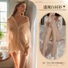 Dulce deseo lencería sexy uniforme sexy transparente puro deseo camisa blanca gasa calado tentación libre traje qq 0344