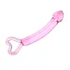 Dildo de Cristal con Pestaña de Tirar en Forma de Corazón Multicolor con Puntos Elevados, Barra de Diente de Lobo, Tapón Anal Roscado, Tapón Anal de Vidrio, Juguete Sexual Palo de Hielo y Fuego