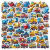 56 Novos Adesivos Cartoon Transfronteiriços para Veículos de Engenharia Civil, Materiais Decorativos Criativos e Personalizados para Crianças, Adesivos à Prova d'Água