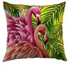 Funda de Almohada Flamingo Verano Transfronterizo Planta y Flor Nuevo Estilo Fábrica Venta Directa Personalizable Al por Mayor Funda de Almohada