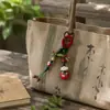 Chaveiro de Bolsa de Cerâmica Tecida à Mão Jingdezhen, Pingente Criativo com Argola de Mola, Presentes Pequenos Culturais e Criativos Atacado