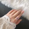Anillo de Plata con Amatista Natural para Mujer Púrpura Moda Personalizado Corazón Anillo de Plata Boca Viva