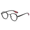 Gafas de Sol Metálicas de Anillo Estilo Nuevo Transfronterizas, Montura Redonda, Elegantes Gafas de Sol para Hombre, Gafas con Montura Retro Trendy Anti-Luz Azul