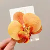 2025 Nuevo Estilo Pastoral Horquilla de Flor Amarilla para Mujer Chica Dulce Mori Horquilla para Flequillo Pinza de Encaje Adorno para el Cabello