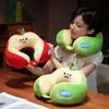 Almohada de Viaje en Forma de U con Forma de Joroba de Manzana Sonriente Almohada para el Cuello de Viaje Almohada para Dormir en Avión Almohada Cervical para el Cuello Cojín Portátil