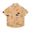 Camisas Florales de Comercio Exterior Transfronterizo, Manga Corta, Unisex, Estilo Pareja, Estilo Vacaciones en la Playa, Festival Songkran, Camisas Tailandesas, Chaquetas