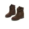 Botas estilo retro de tacón grueso para mujer, nueva colección otoño 2026, con tacón oculto para mayor altura, perfectas con vestidos, efecto adelgazante, botines inspirados en Birkenstock