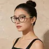 Óculos Poligonais Tendência Micro Cat-Eye Que Podem Ser Equipados com Lentes de Grau ou como Óculos Normais, Estilo Coreano, Bloqueio de Cor, Armações com Bloqueio de Luz Azul