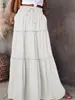 Moda Femenina Transfronteriza 2023 Nuevo Estilo Veraniego Falda de Capas con Volantes Estilo Europeo y Americano. Falda con Cintura Elástica y Lazos con Volantes
