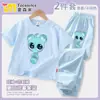 Conjunto de Verão Rhythm Box para Meninas Camiseta Dopamina Algodão Manga Curta Calça Anti-Mosquito Seda Gelada Conjunto Esportivo Duas Peças 7