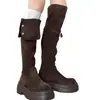 Botas largas Maillard de suela gruesa para mujer 2026 nuevo otoño e invierno botas altas de gamuza adelgazantes de caña alta botas de montar